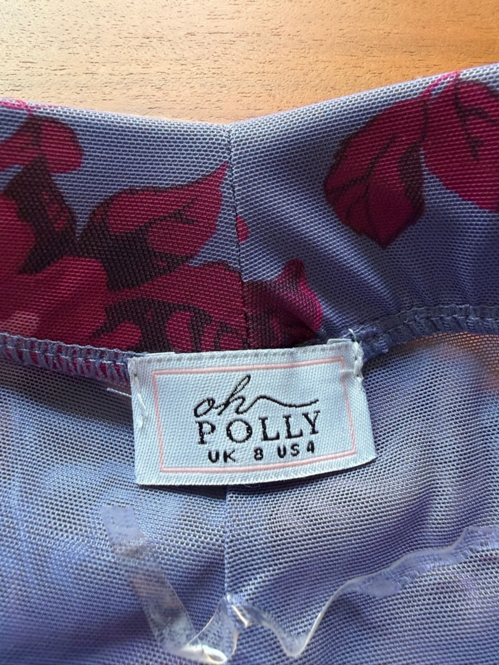 Oh Polly Set Womens Purple Floral Bell Flare Mesh Pants Tie Crop Top Size 4 - Picture 10 of 10